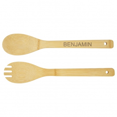 Logo trade corporate gift photo of: Argulls bamboo salad bowl and tools